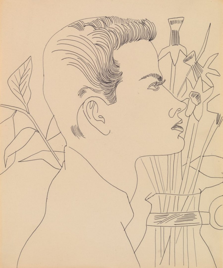 `"Boy with Flowers" (c. 1955-57), fot. The Andy Warhol Foundation for the Visual Arts