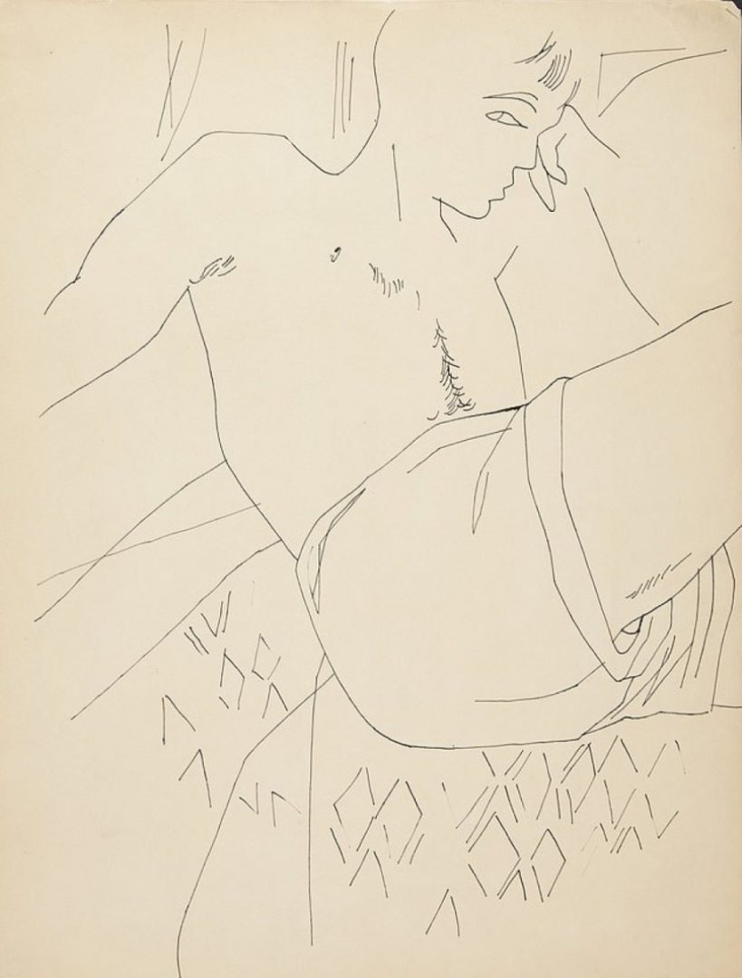 "Male Partial Figure" (c. 1954), fot. The Andy Warhol Foundation for the Visual Arts