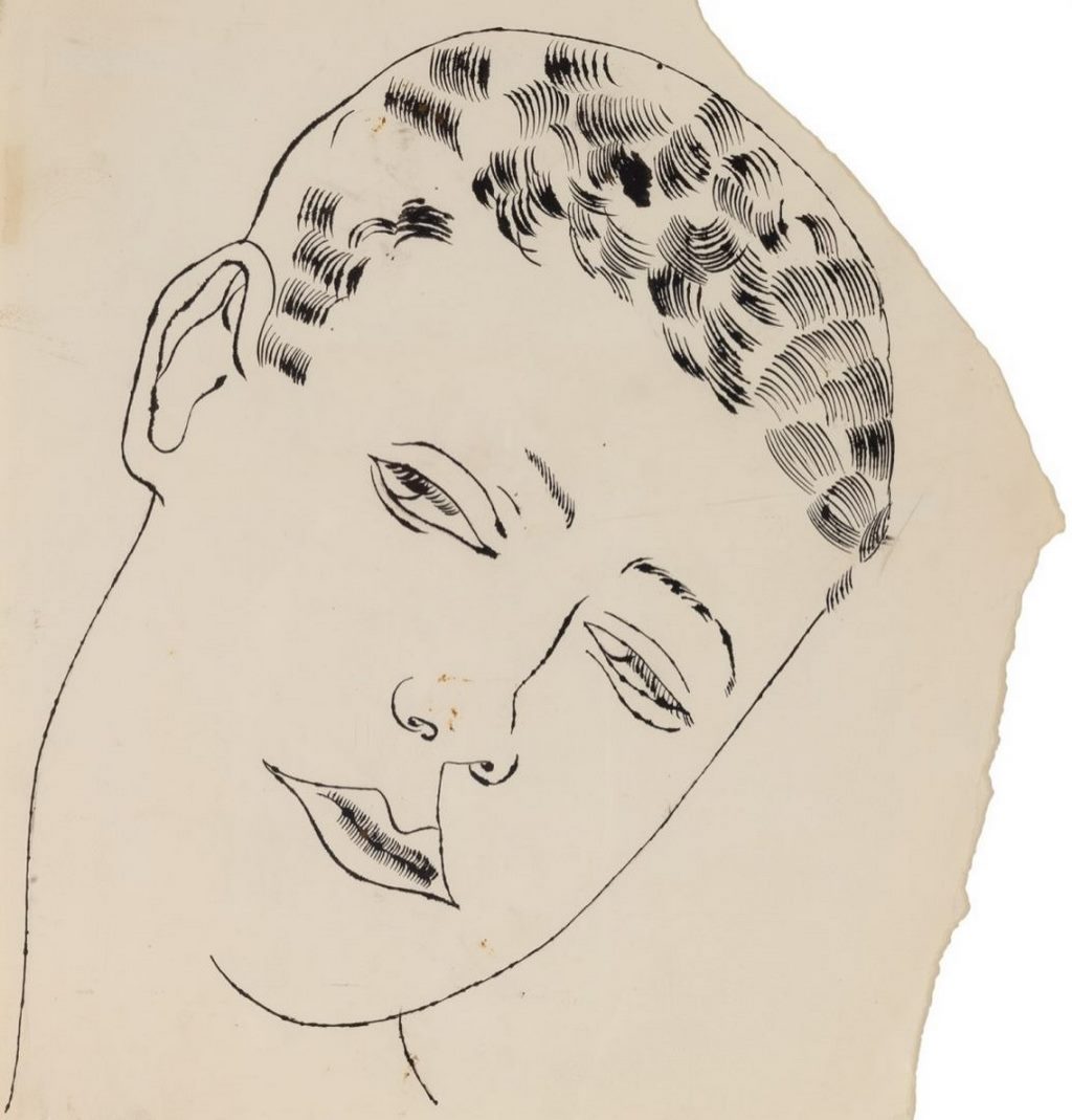 "Untitled (Head of a Man)" (c. 1956), fot. The Andy Warhol Foundation for the Visual Arts