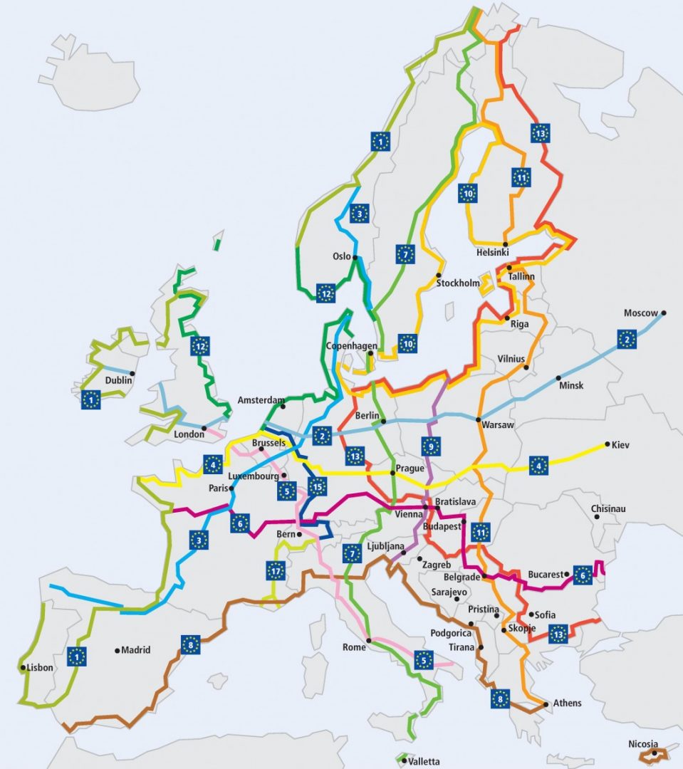 Euro Velo jest siecią długodystansowych tras rowerowych, które łączą cały stary kontynent.