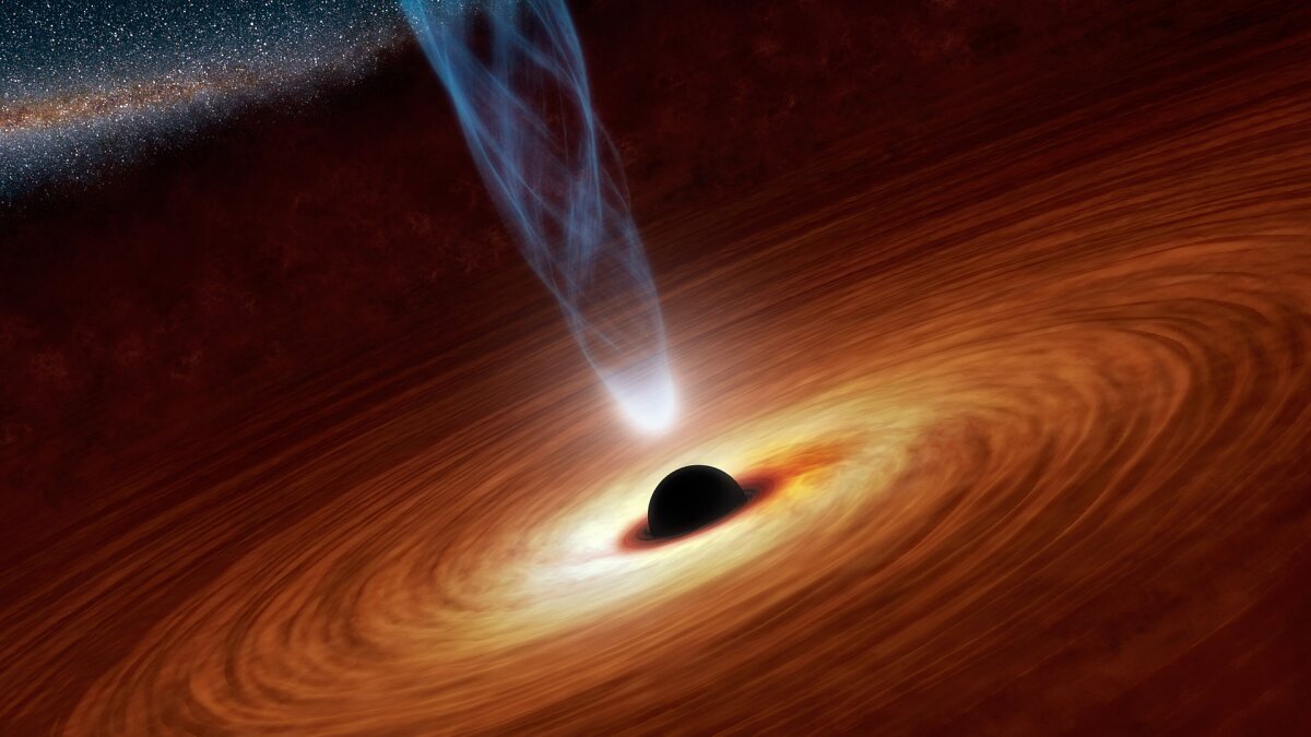 Artystyczna wizualizacja czarnej dziury z koroną, fot. NASA/JPL-CalTech