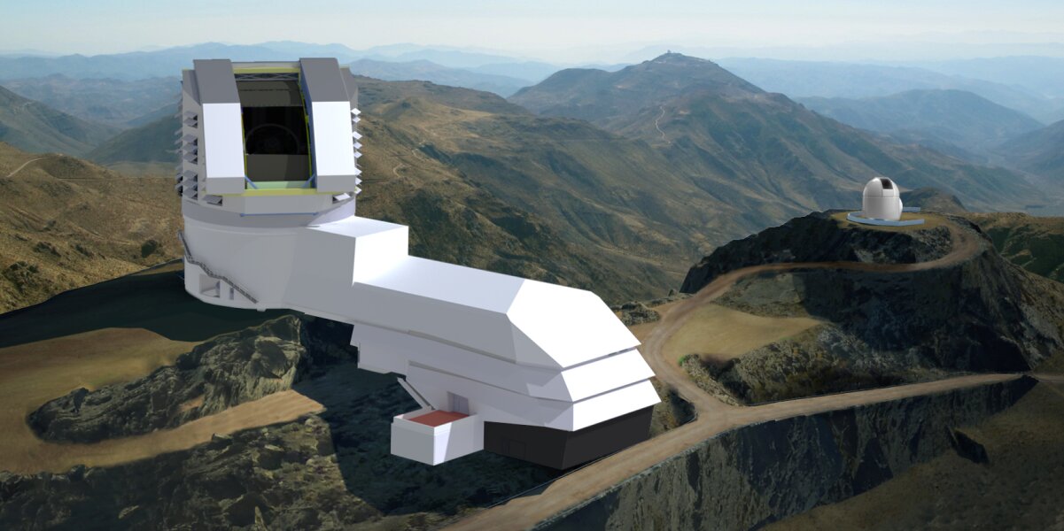 Wizualizacja projektu Obserwatorium im. Very C. Rubin powstającego w Chile, fot. LSST Project/NSF/AURA