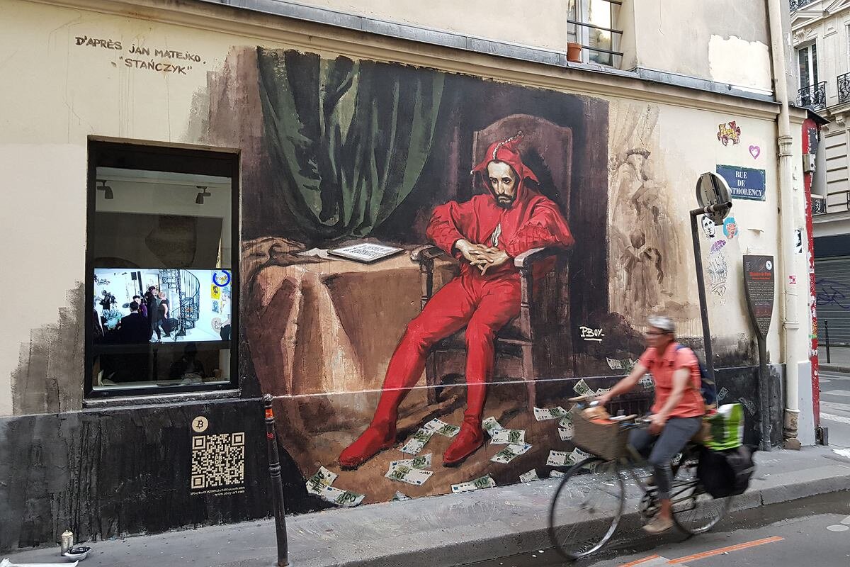 Paryż, Graffiti, Pensées du bouffon rouge, Pascal Boyart, PBoy