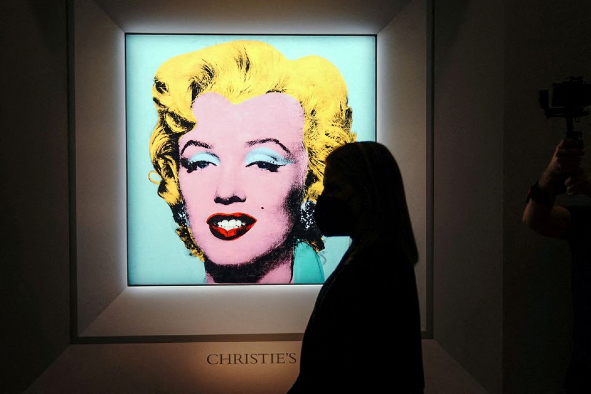 Shot Sage Blue Marilyn (1964), Andy Warhol, Christie's Auction House, Carlo Allegri, Reuters